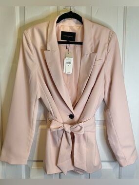 Banana Republic Pale Pink Tie-Waist Blazer